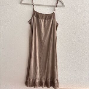 Transit Par-Such Brown Linen slip dress Size 2